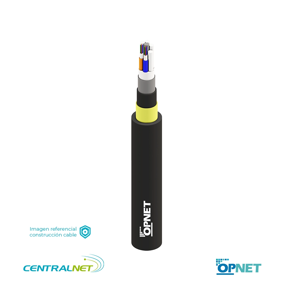 Cable Fibra Óptica SM 12 Hilos Armada Dielectrica Doble Chaqueta LSZH OPNET Centralnet
